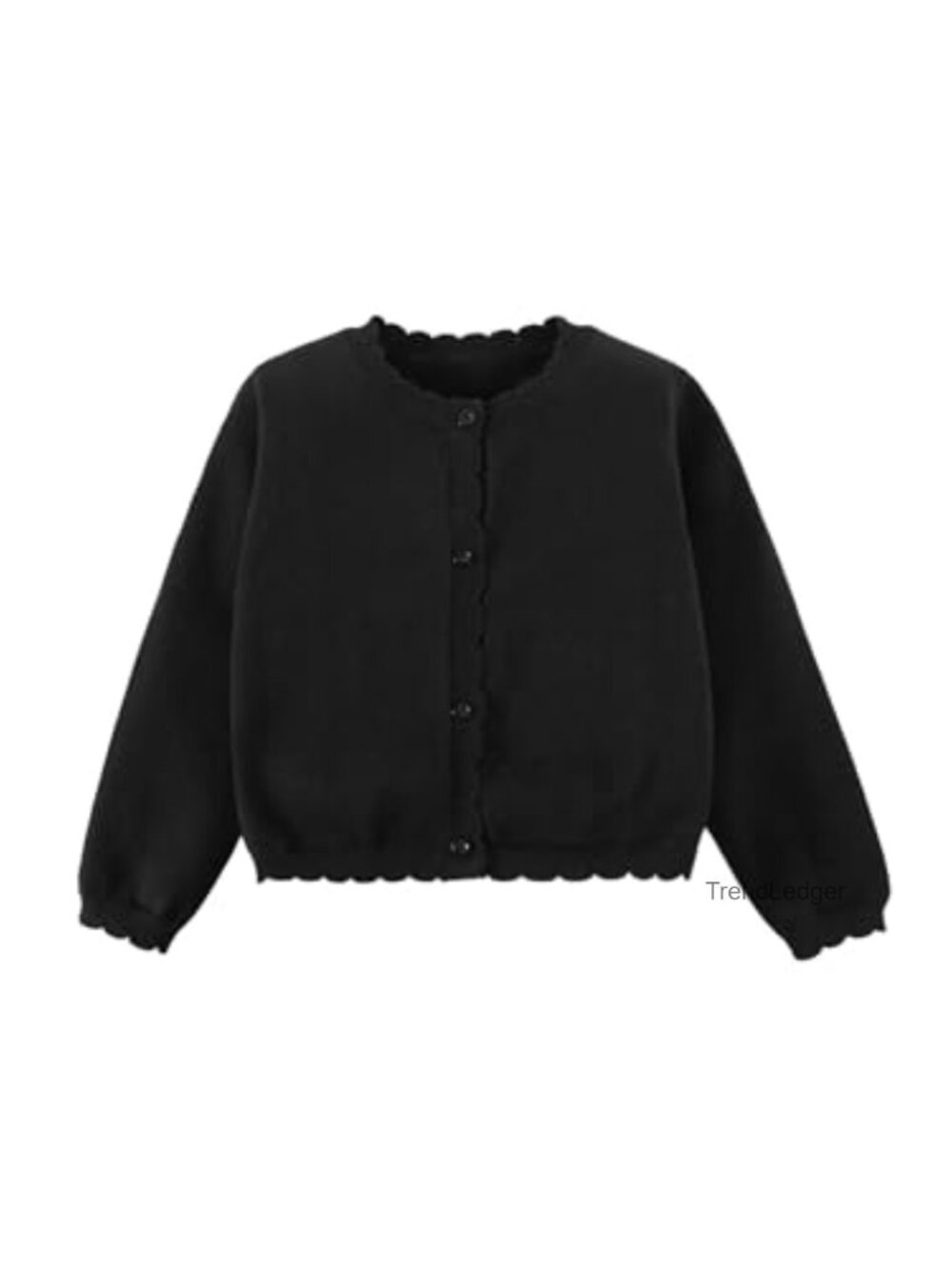Toddler Girls Cardigan Sweater Button Down Scalloped Trim